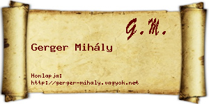 Gerger Mihály névjegykártya