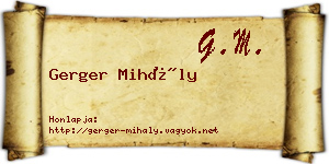 Gerger Mihály névjegykártya